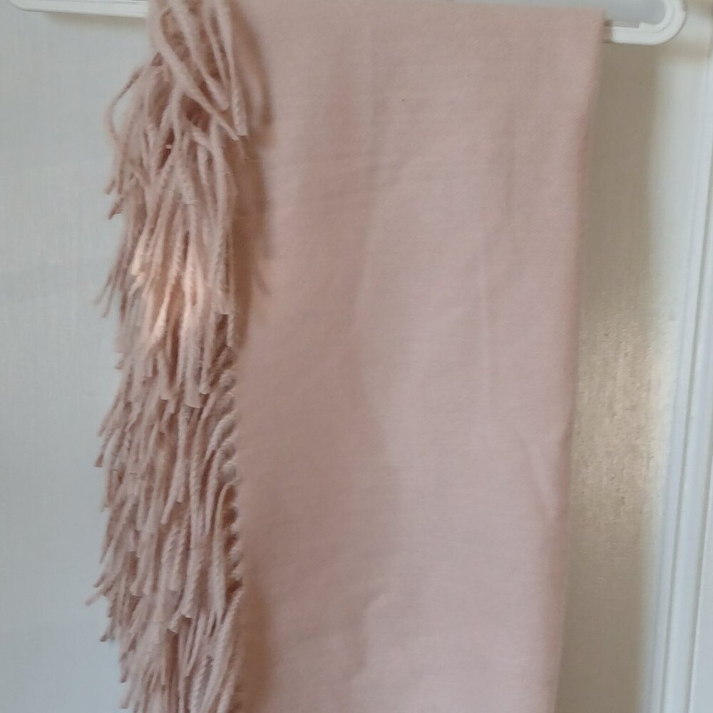 Anthropologie blush pink fringed scarf new with tags soft and cozy